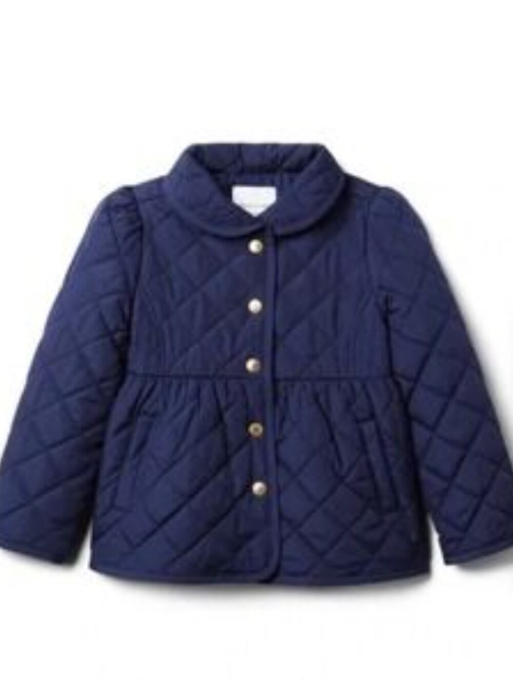 Janie and Jack Quilted Barn Jacket Peplum Back Bow Toddler Girls 2T Navy Blue